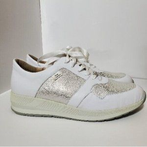 Finn Comfort Drena Argento Leather White Silver Accent Ribbon Laces 9UK/11.5 US